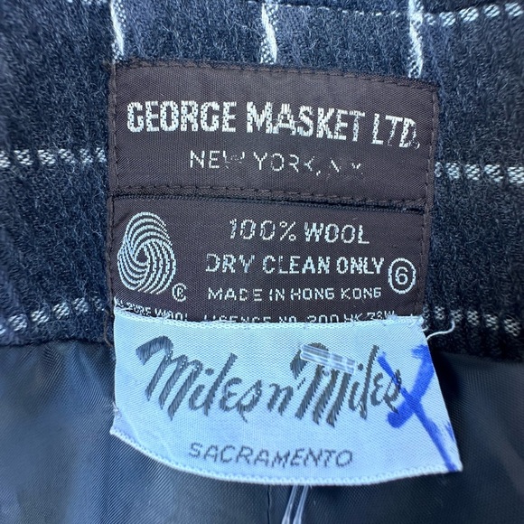 GEORGE MASKET LTD WOMENS BLAZER 100%wool size 6 Black and White Plaid - Picture 4 of 6